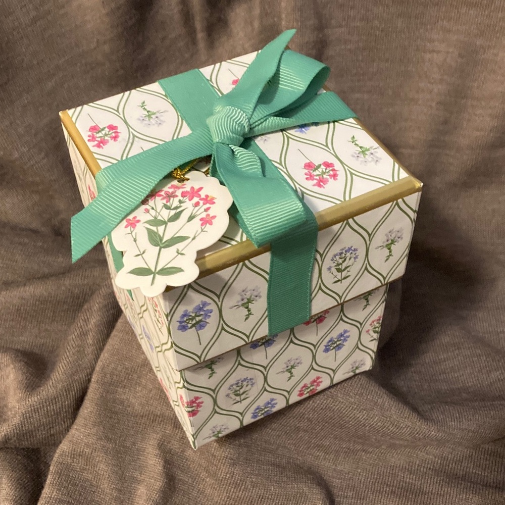 Punch Studio Floral Box with Teal Ribbon